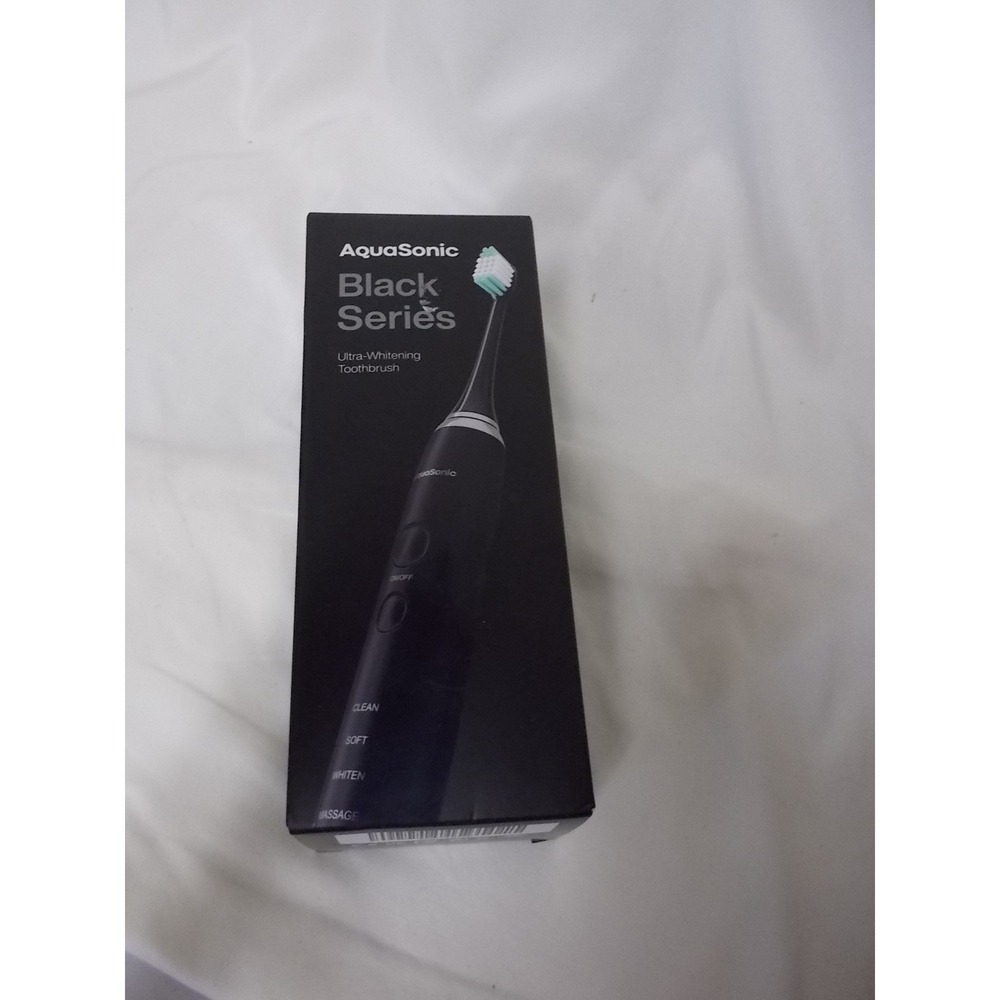 AquaSonic Black Series Ultra-Whitening Electric Toothbrush 8 Brush Heads Case